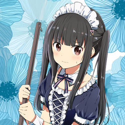 This is a pixiv picture whose title is ツインテメイドノコ.