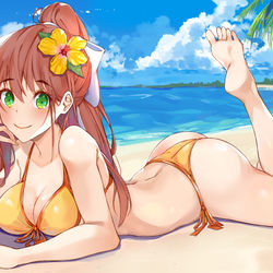 This is a pixiv picture whose title is Summer vibes with Monika.