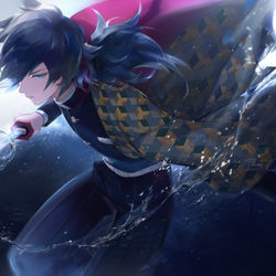 This is a pixiv picture whose title is 義勇.