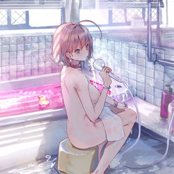 This is a pixiv picture whose title is 朝風呂.