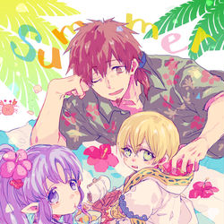 This is a pixiv picture whose title is 【web再録】Summer【ヘクイア】.