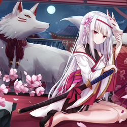 This is a pixiv picture whose title is 白狐.