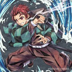 This is a pixiv picture whose title is 水の呼吸.