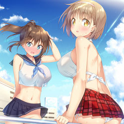 This is a pixiv picture whose title is 暑い.