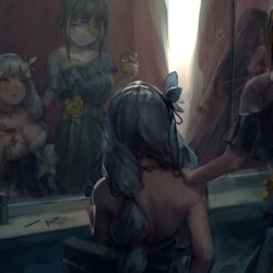 This is a pixiv picture whose title is 思い出話.