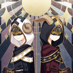 This is a pixiv picture whose title is 羊さんと山羊さん.