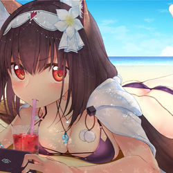 This is a pixiv picture whose title is 水着おっきー.