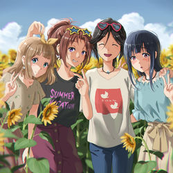 This is a pixiv picture whose title is ひまわり畑カルテット.