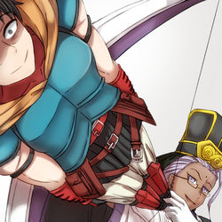 This is a pixiv picture whose title is 合体寶具.