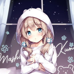 This is a pixiv picture whose title is くまもいっしょに寝ていい…？.