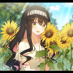 This is a pixiv picture whose title is 向日葵と長波ちゃん.