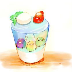 This is a pixiv picture whose title is 虹色フルーツゼリー.