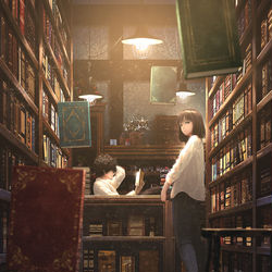 This is a pixiv picture whose title is 滴水古書堂の名状しがたき事件簿 1.