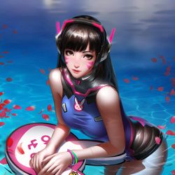 This is a pixiv picture whose title is Swimsuit Dva.