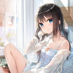 This is a pixiv picture whose title is 「キミの寝顔、中々可愛かったぞ」.