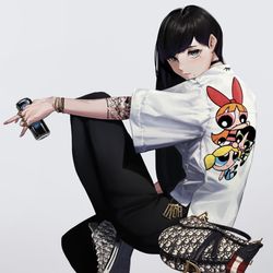 This is a pixiv picture whose title is PPGシャツ女.