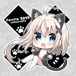 This is a pixiv picture whose title is ミニ猫耳裸パーカーティアちゃん.