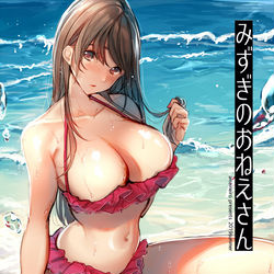 This is a pixiv picture whose title is 「みずぎのおねえさん」.