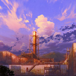 This is a pixiv picture whose title is 錆の城.