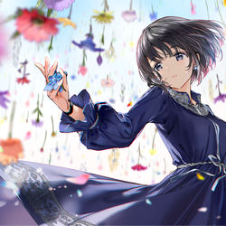 This is a pixiv picture whose title is 花の雨.