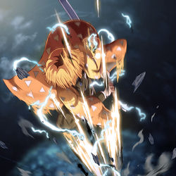 This is a pixiv picture whose title is 我妻善逸:霹靂一閃 六連.