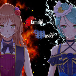 This is a pixiv picture whose title is Flamme x Wasser.