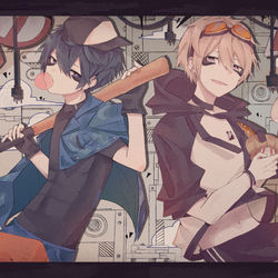 This is a pixiv picture whose title is パンダヒーロー／luz×nqrse×そらる×まふまふ cover.