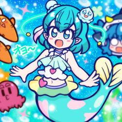 This is a pixiv picture whose title is 泳ぐのとっても楽しいルン！.