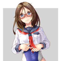 This is a pixiv picture whose title is 水着セーラー服.