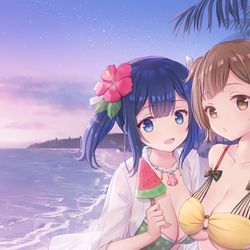This is a pixiv picture whose title is 水着二航戦.