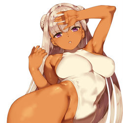 This is a pixiv picture whose title is 褐色ちゃん.