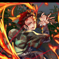 This is a pixiv picture whose title is ヒノカミ神楽.