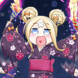This is a pixiv picture whose title is アビゲイルちゃん　VS　花火.