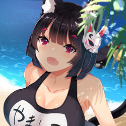This is a pixiv picture whose title is 水着山城.