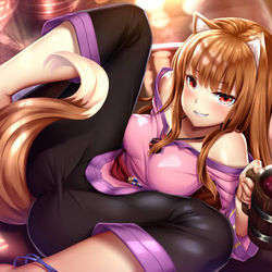 This is a pixiv picture whose title is 賢狼ホロ「宴じゃな♥」(term37).