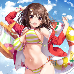 This is a pixiv picture whose title is 幼なじみの女の子と海デート.