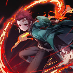 This is a pixiv picture whose title is 鬼滅の刃—灶门炭治郎.