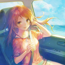 This is a pixiv picture whose title is 加蓮と夏のドライブ.