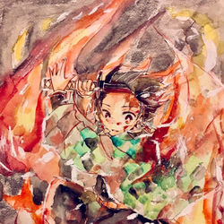 This is a pixiv picture whose title is －ヒノカミ神楽－.
