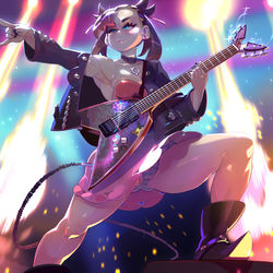 This is a pixiv picture whose title is Marnie playing Djent.