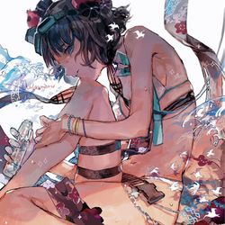 This is a pixiv picture whose title is うだる暑さと北斎ちゃん.