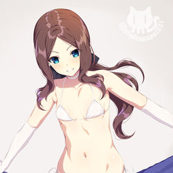 This is a pixiv picture whose title is ダ・ヴィンチちゃん×白ビキニ.