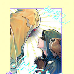 This is a pixiv picture whose title is 【8/25】庭鬼2委託【ハス占&ノベルティペーパー】.