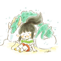 This is a pixiv picture whose title is ハクと千尋.