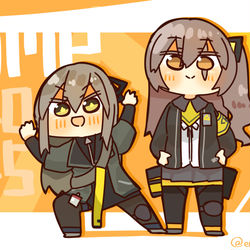 This is a pixiv picture whose title is UMP40/45ちゃん！.