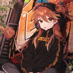 This is a pixiv picture whose title is 獅子神レオナ1st anniversary.