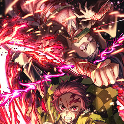 This is a pixiv picture whose title is 19話.