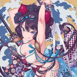 This is a pixiv picture whose title is 水着北斎.