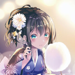 This is a pixiv picture whose title is 「夏祭りの最後の日」.