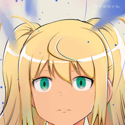 This is a pixiv picture whose title is 街雄のレッツマッスル(服破り)をスルーする直前のひびきの表情.